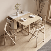 Expandable modern minimalist dining table set with chairs for stylish, space-saving meals main product image